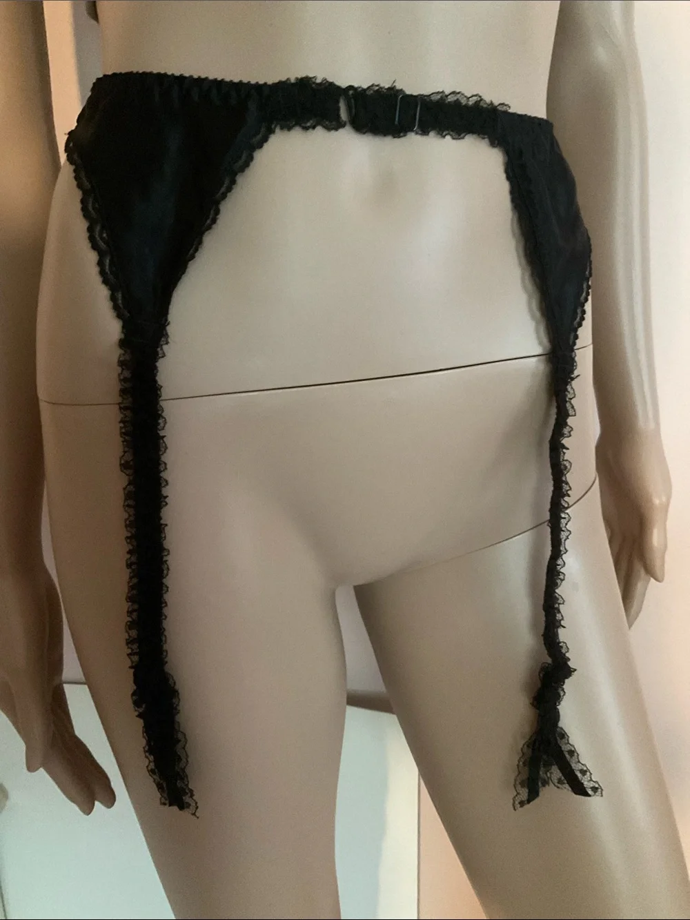 Black Lace-Edged Garter Belt